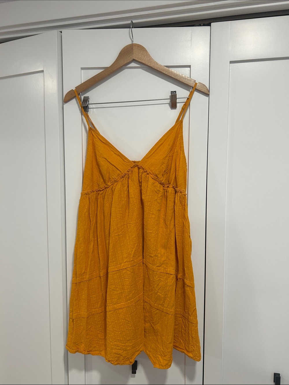 wild fable Mustard Yellow Tiered Spaghetti Strap Mini Dress